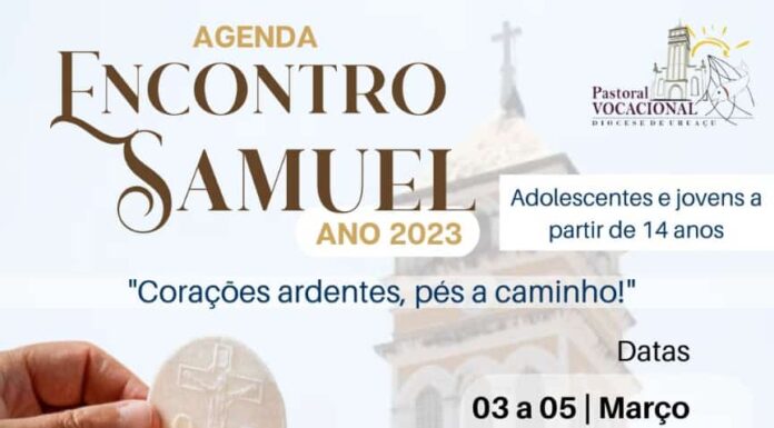 Projeto Samuel: Encontro Vocacional para Adolescentes e Jovens a partir de 14 anos